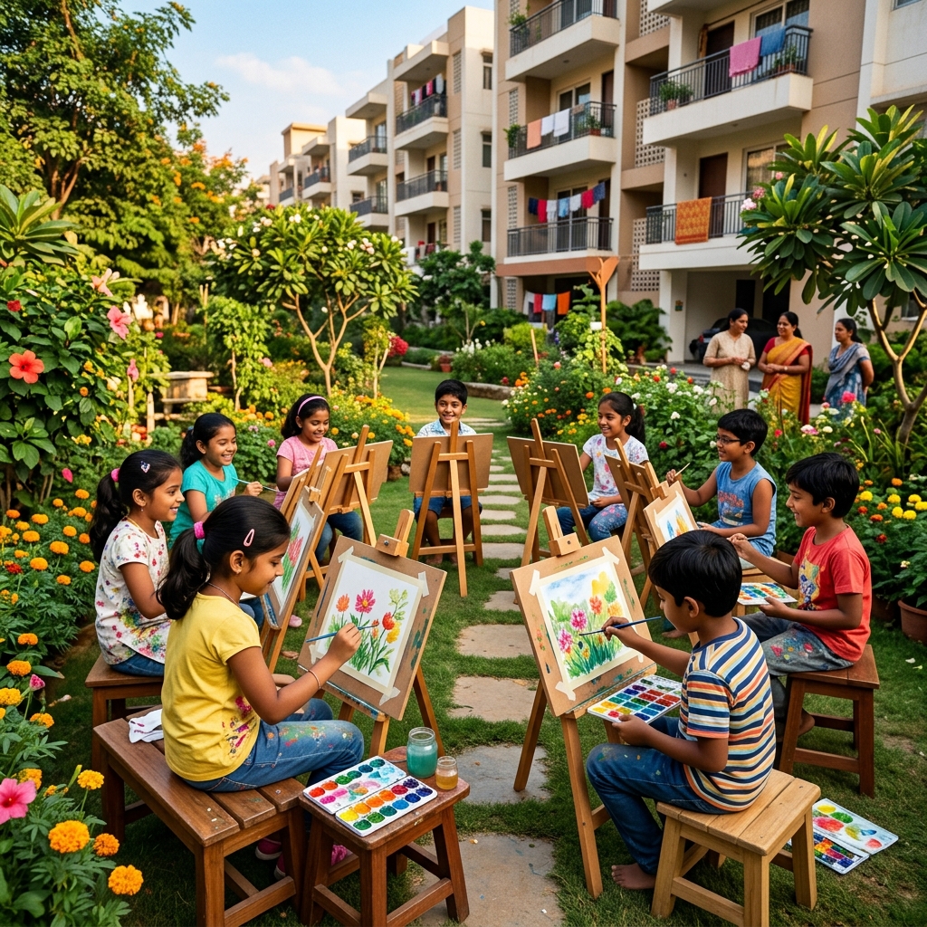 Art workshop in the clubhouse