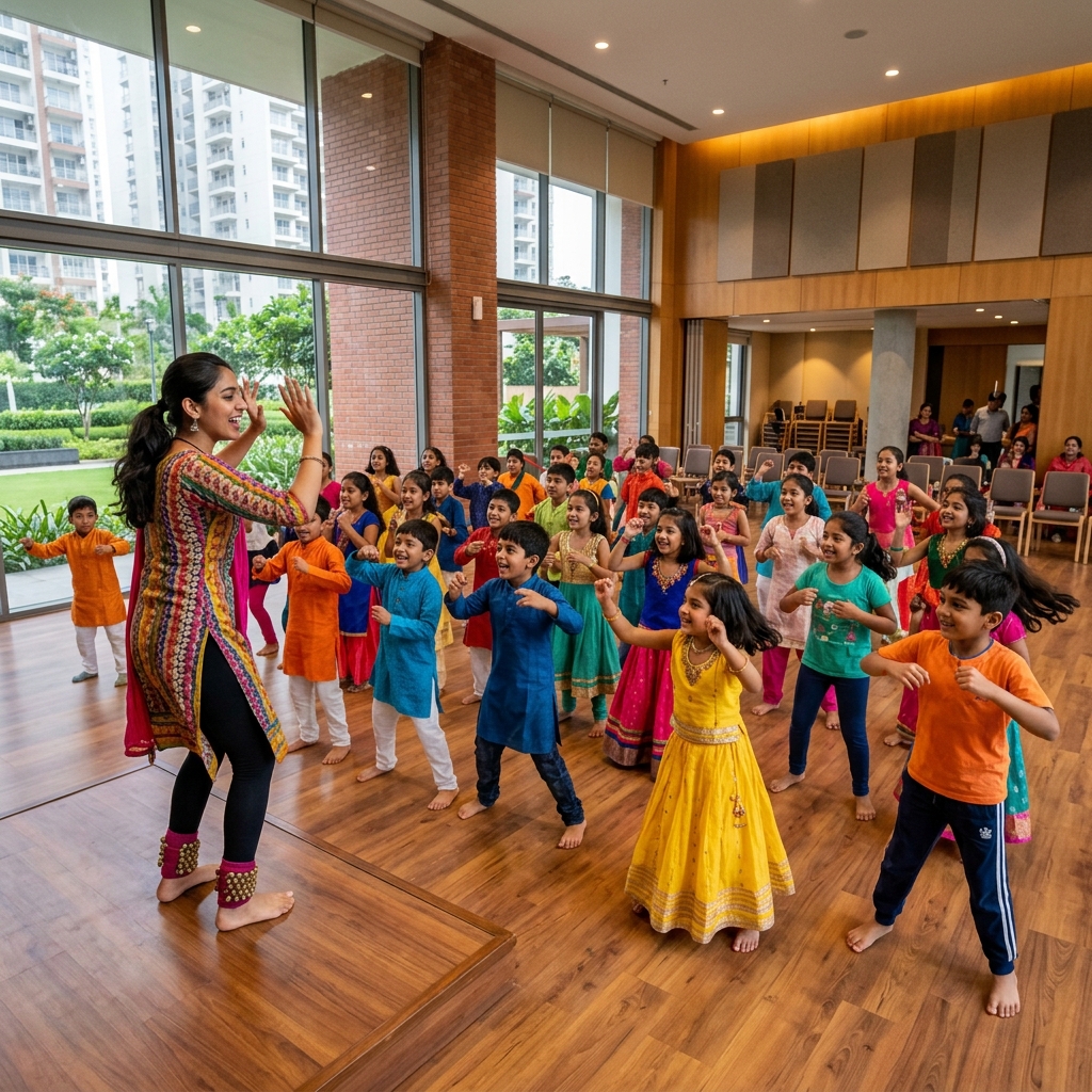 Dance workshop in community hall